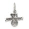Sterling Silver Antiqued I Love Volleyball Charm Sports Jewerly 15mm x 17mm